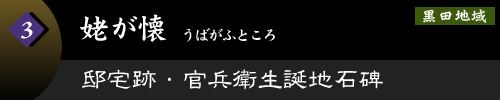 姥が懐　邸宅跡・官兵衛生誕地石碑